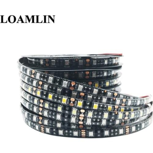 Led Strip 5050 RGB Lights DC12V Flexible Home Decoration Lighting Black PCB Led Tape RGB/White/Warm White/Blue/Green/Red
