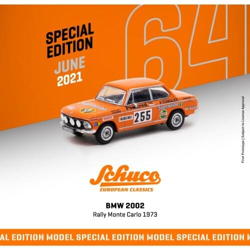 Tarmac Works x Schuco 1:64 2002 Rally Monte Carlo 1973 Diecast Model Car