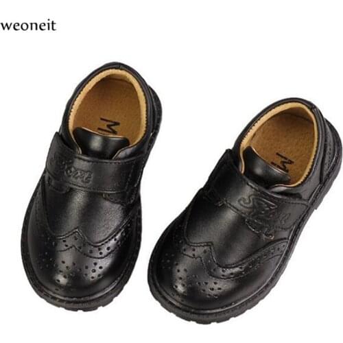 Weoneit New Boys Leather Shoes School Performance Kids Wedding Party Shoes White Black Casual Children Moccasins Shoes