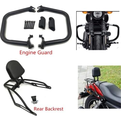 Engine Guard Bumper Crash Protect Luggage Support Holder Backrest Rack Sissy Bar for Harley Street 500 XG500 750 XG750 15-19 18