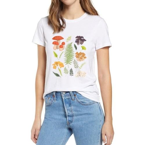 Funny Goblincore Inspired Goblin Core Related Mushrooms Ferns Desi Summer Women 100% Cotton Novelty T-Shirt EU Size Casual Tee