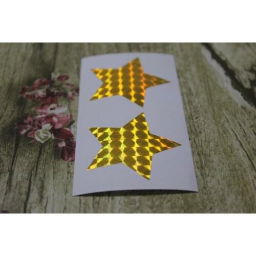 5cm Gold Hologram Star Stickers - Great for envelope sealing