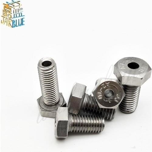 1pcs M4 M5 M6 304 Stainless Steel Hollow Hex Head Screw Lamp With Hole Screw Bolts 8mm-30mm Length