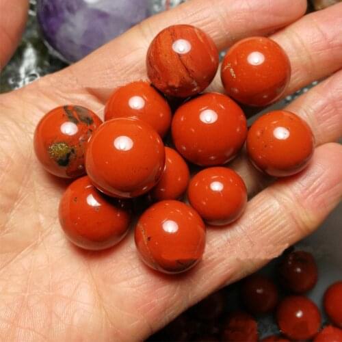 1pcs Natural Red Jasper Quartz Crystal Sphere Ball Healing Stone Beads Home Decor