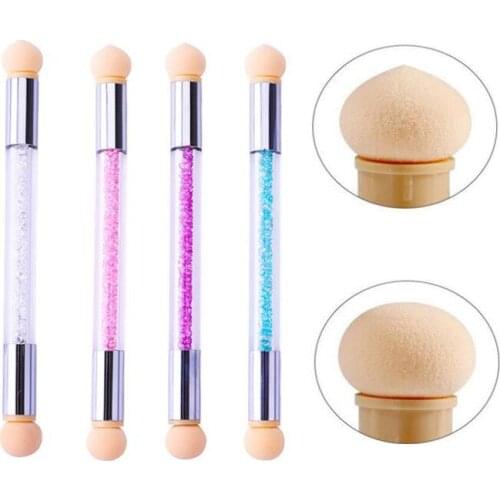 1pc x Nail Sponge Gradient Blooming Brush Painting Pen Purple /Blue /White Washable Painting Draw Double-ended Sponge Brush Tool