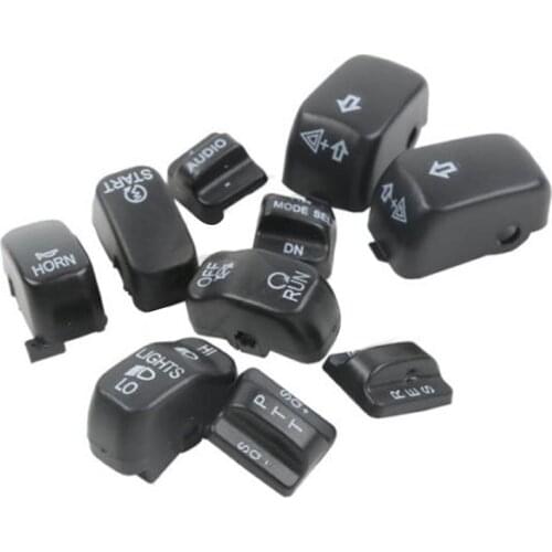 10 pcs Black Chrome Hand Control Switch Housing Buttons Caps For Harley 96-13 SOFTAIL DYNA Touring Electra Glide Street Glide
