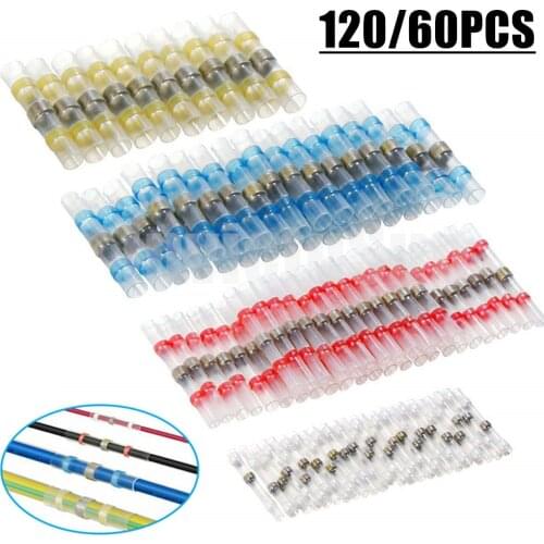 120/60PCS Solder Seal Wire Connectors - Heat Shrink Solder Butt Connectors - Solder Connector Kit - Automotive Marine Insulated