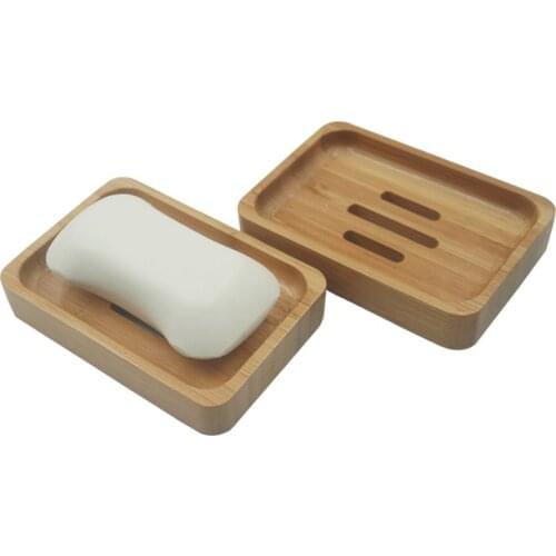 2pcs Soap Rack Bathroom Household Hotel Toilet Soap Case Bamboo Soap Holder Single Layer Drain Wooden Soap Dish Household Props