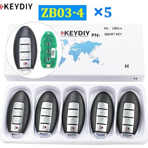 5Pcs/Lot KEYDIY ZB03-4 Universal Smart Key for KD-X2 Car Key Remote Replacement Fit for More than 2000 Models