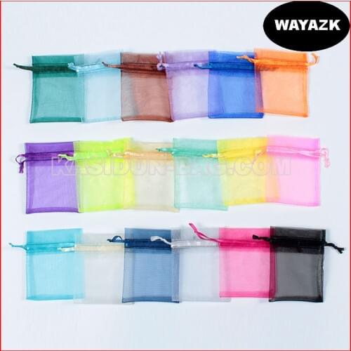 500pcs/lot) wholesale QUALITY transparent organza fabric gift drawstring bags