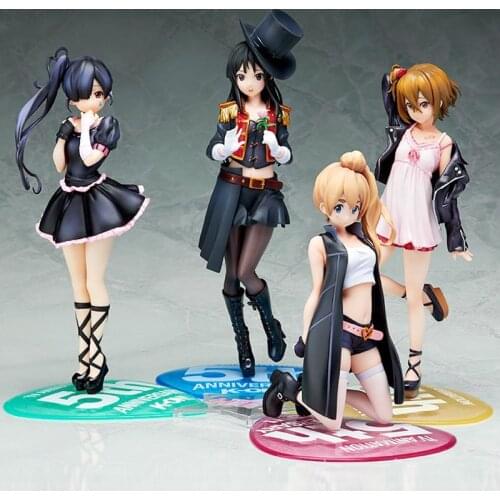 5th Anniversary Azusa Nakano K-ON Anime Figure Akiyama Mio Ritsu Tainaka PVC 1/8 Girl Play Music Model Toy Full Collections