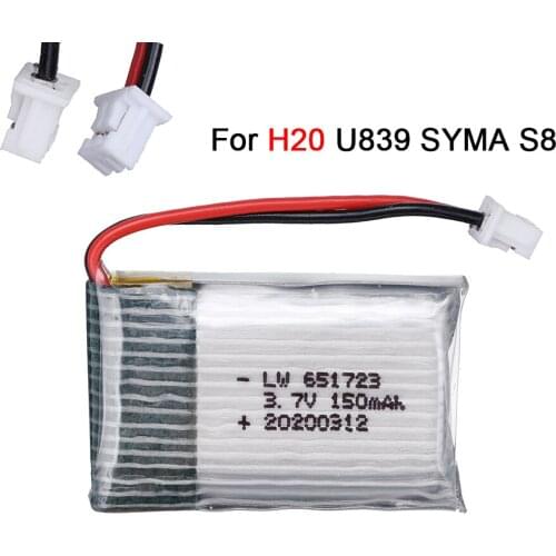 3.7V 150mAh 30C For H2 H8 H48 U207 Battery RC Quadcopter Spare Or 3.7v Battery for H20 U839 SYMA S8 Battery For toy Helicopter