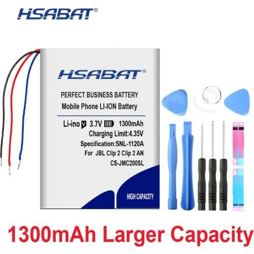 HSABAT 0 Cycle 1300mAh GSP383555 Battery for JBL Clip 2, Clip 2 AN, CLIP2BLKAM, CS056US, P04405201 Replacement Accumulator