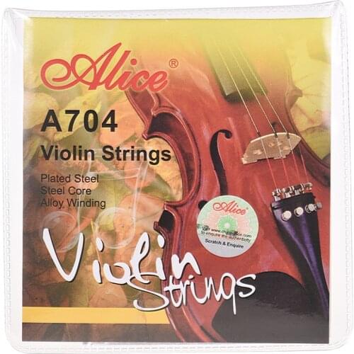 Alice A704 Universal Full Set (E-A-D-G) Violin Fiddle Strings Steel Core Al-Mg/ Ni-Fe Alloy Winding