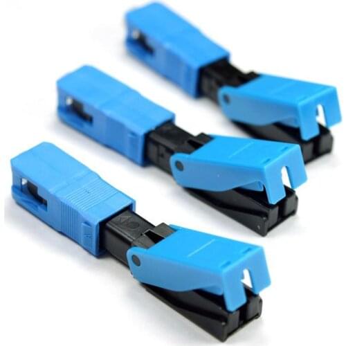 Free Shipping 100PCS/Lot FTTH fast connector SC UPC Single-Mode Fiber Optic Quick Connector FTTH SM Optic Fast Connector