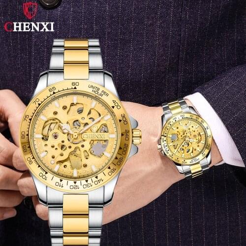 CHENXI Mens Watch Top Brand Mens Mechanical Watches Automatic Tourbillon Skeleton Watch Men Relogio Masculino Dropship