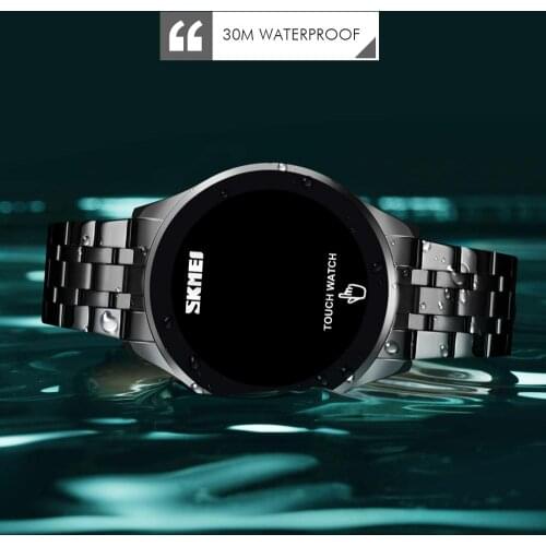 Skmei LED Touch Screen Mens Wristwatches SKMEI Brand Waterproof Relojes Fashion Stainless Steel Digital Watch Relogio Masculino