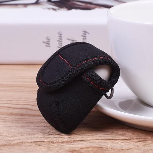 Black Neoprene Airpods Earphone Charging Box Cover Protect Case with D Headphone Hanging Lock Dust Waterproof