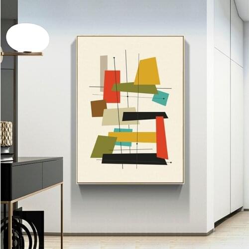 DDHH Wall Art Modern Abstract Poster Prints Retro Wall Art Canvas Painting Wall Pictures For Living Room Home Decor
