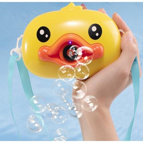 Electric Bubble Machine Automatic Bubble Camera Little Penguin Duck Pig Children Soap Water Blower toy Music Light Toy Bubbles