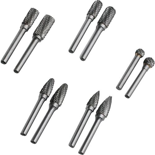 6mm Shank 1 pc Tungsten Carbide Milling Cutter Rotary Tool Burr Double Grain for Dremel Grinding Tool for Metal /Marble /Jade