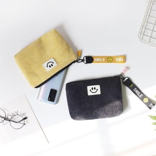 Cute Smile Coin Purse Women Card Wallet Zipper Small Pouch Cute Princess Bags Simple Womens Coin Holder Phone Bag