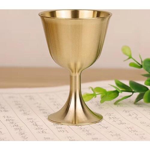 Brass Chalice Cup Wine Goblet Brass Drinking Glasses Beverage Tumbler Cups Lamp Holder Metal Liquor Tumbler For Party Home