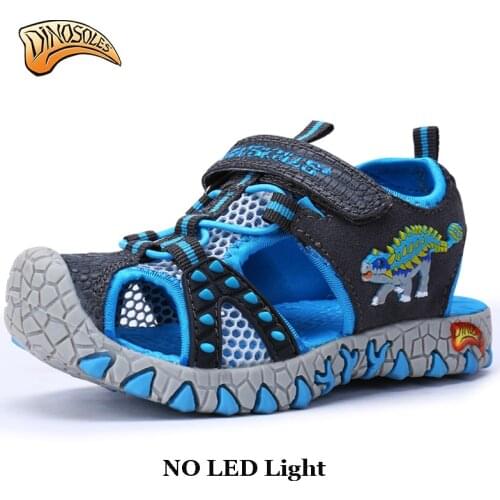 Dinoskulls no led Kids Children Beach Boys Shoes Sandals Summer 2018 Toddler Sandals Leather Shoes Dinosaur Summer Shoes 27-34