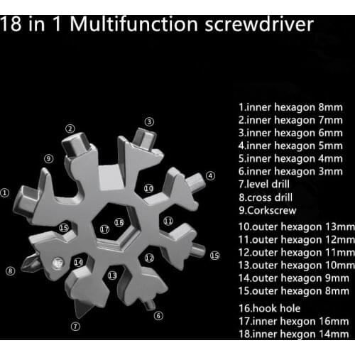 18 in 1 Multifunction Wrench Adjustable Spanner Automotive Tools Wrench for Car Vehicle auto repair portable outdoor tool