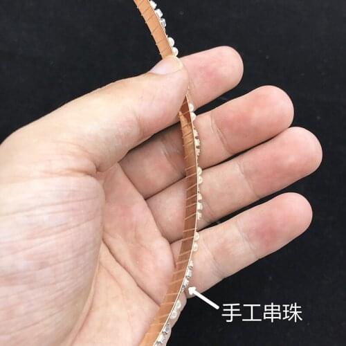 Trendy Luxury Elegant Headband Fashion Bezel Turban Girls Headwear Wild Personality Rhinestone Pearl Fine Section Casual Bridal