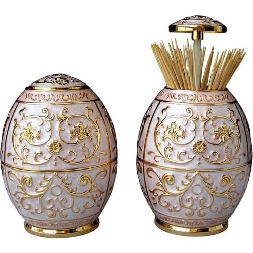 2016 New Design Metal Vintage Automatic Toothpick Holder Zinc Alloy Metal Toothpick Dispenser Box Organizer European StyleHG0019