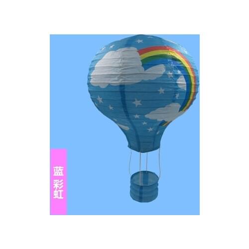 New Blue Rainbow Paper Lantern 30Cm Hot Air Balloon Wedding Decoration ChildrenS Bedroom Hanging Birthday Party Decorations