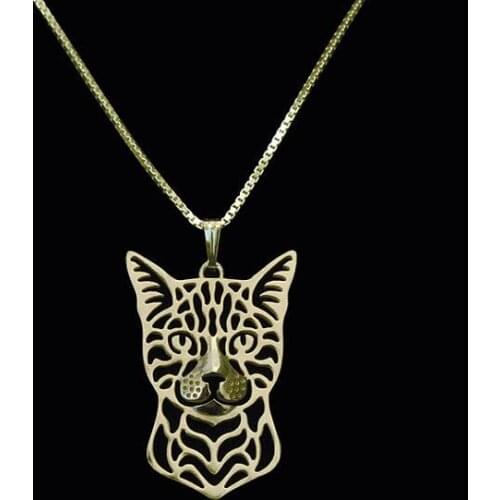 Wholesale Unique Handmade Boho Chic Bengal cat Necklace Female/Male Gift Jewelry Pendant-12pcs/Lot