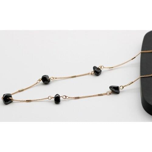 Short Necklace For Women Charming Irregular Shape Black Crystal Stones Fine Link Chains Trend Styles Fashion New Items 202171