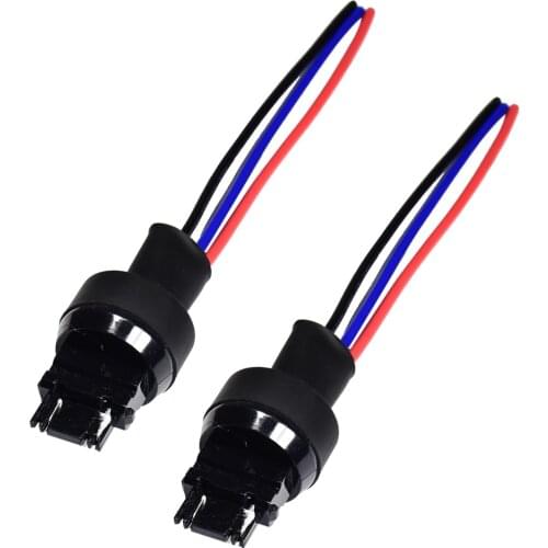YUNPICAR 3157 3156 T25 Male Adapter Socket Plugs Connectors Wiring Harness for Automotive Brake Light Bulbs (Pack of 2)