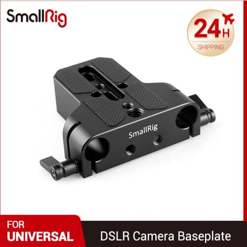 SmallRig DSLR Camera Plate Universal Baseplate with Dual 15mm Rod Clamp for Sony FS7/ A7 serieso for Follow Focus 1674