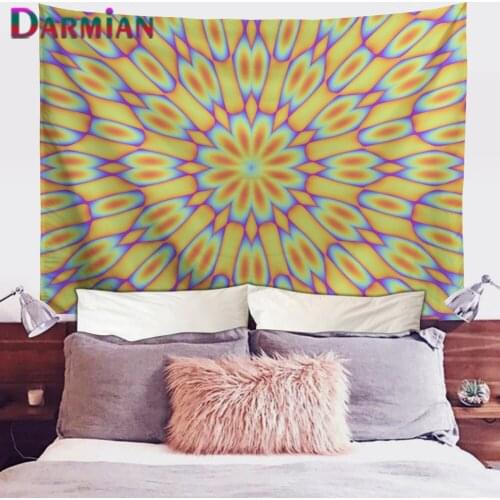 DARMIAN 2021 Psychedelic Tapestry Hanging Wall Colorful Mandala Tapestries Bohemian Background Wall Cloth Home Room Decor Tapis