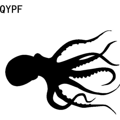 QYPF 16.3cm*11.8cm Of Good Quality An Endless Tour Octopus Vinyl Decal Beautiful Black/Silver Car Sticker C18-0227
