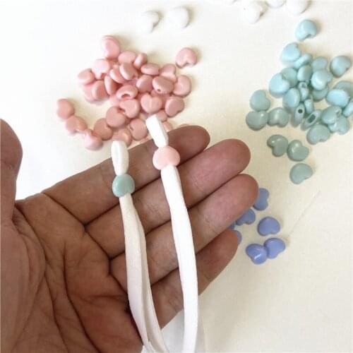 1000 PCs Love Adjustable Buckle pvc Silicone Buckle Ear Belt Elastic Anti-Slip heart stopper Buckles