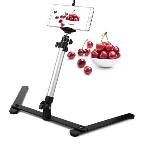 Mini Tripod Adjustable Tabletop Photo Copy Stand Pico Projector Stand + Phone Clip SmartPhone Holder Stand Mount for DSLR Camera