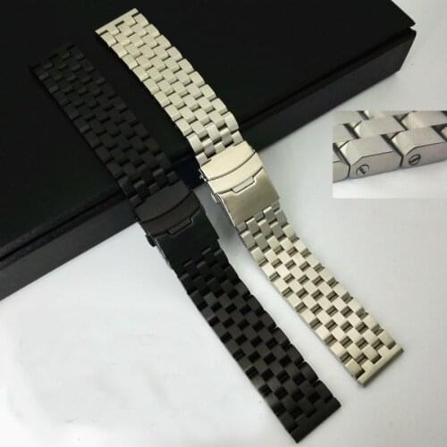 STEELDIVE Watch Strap 22mm Solid 316L Stainless Steel Watch Bands 22MM Replacement Watches Bracelets 22mm Steel Straps Black