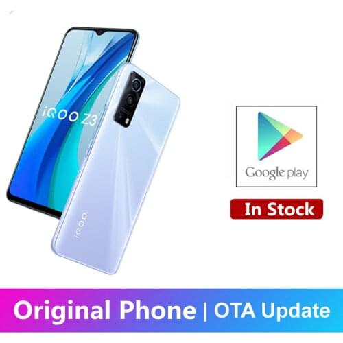 Official Vivo Iqoo Z3 5G Mobile Phone 4000mAh 6.58" 2408x1080 120HZ 55W Charger Fingerprint 64.0MP Face ID OTG Android 11.0