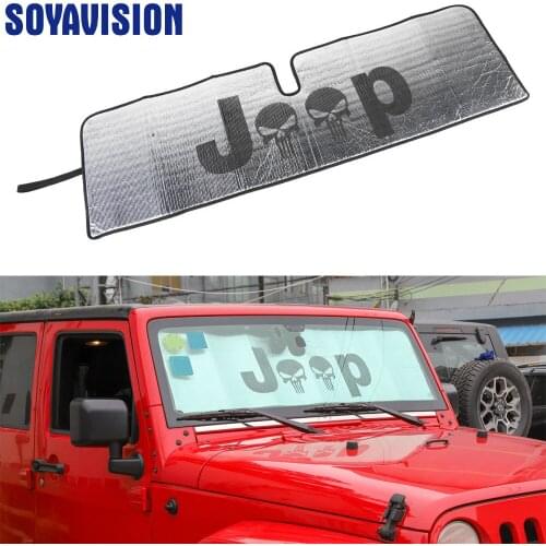 Car Front Anti UV Ray Window Sun Windshield Sunshade Shade Cover for Jeep Wrangler TJ JK 1997-2017 Car Accessories Styling