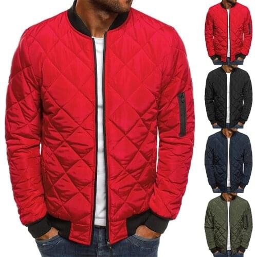 Padded Casual Coat Bomber Fashion Warm Winter Men Outwear Jacket Lingge Mens Cotton Jacket Stand Collar Short Cotton Jacket