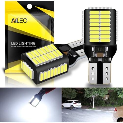 AILEO Newest 9-30V Super Bright Error Free T15 912 W16W 921 LED No polarity Back Up Reverse Lights Truck Cargo Light 6000K White