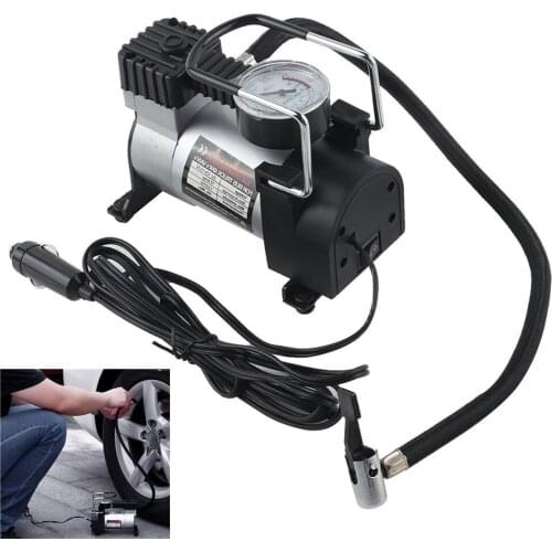 Durable&Portable Super Flow DC 12V 100PSI Metal Air Compressor Tyre Inflator Car Air Pump Vehicle Pump Electric Pressure Gauge