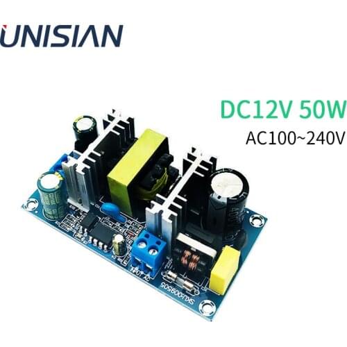 UNISIAN 50W DC12V Power Supply Module AC100-240V To DC 12V 4A 6A Switching Power Adapter AC-DC For TDA7377 Amplifier