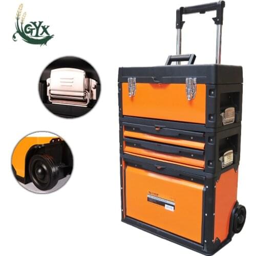 Car maintenance tool storage box/multifunctional trolley tool box/three-in-one hardware tool box/movable wheeled tool cart