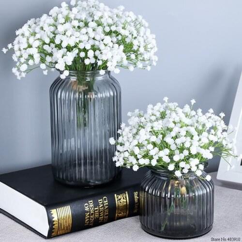 1 Piece White Babies Breath Flowers Artificial Fake Gypsophila DIY Floral Bouquets Arrangement Wedding Home Decor
