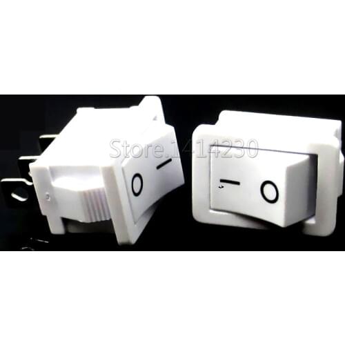 10PCS Rocker Switch 15*21mm 3PIN SPST ON/OFF Rocker Switch 6A/250V 10A/125V 15X21mm White